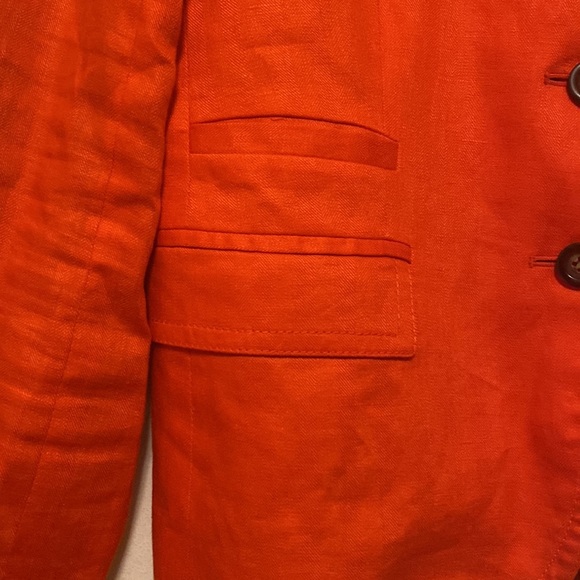 J. Crew Linen Orange Blazer size 6 - Picture 3 of 12